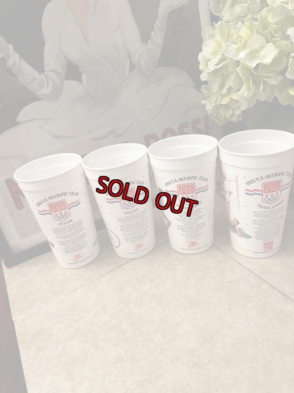 画像7: McDonald’s  Olympic 1988 plastic cups set of 4 / マクドナルド  1988年　オリンピック　プラスチック製　カップ　4個セット (7)