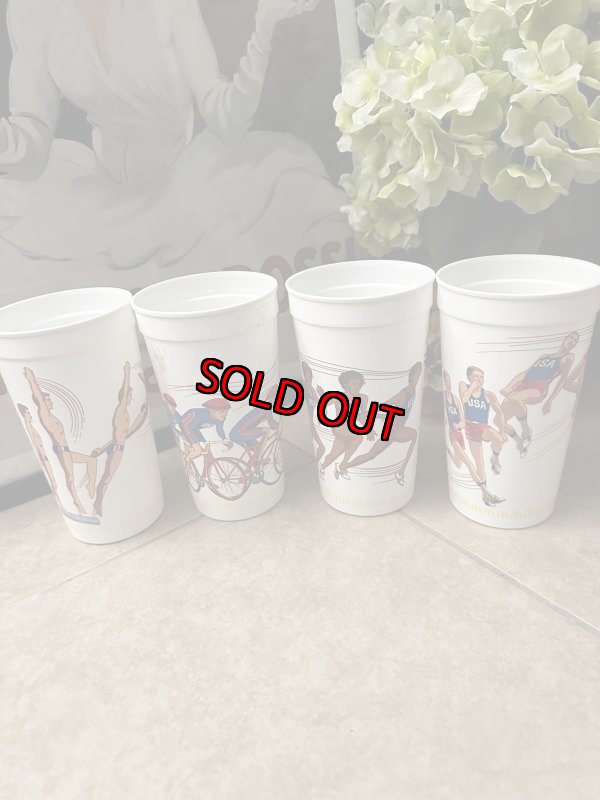 画像1: McDonald’s  Olympic 1988 plastic cups set of 4 / マクドナルド  1988年　オリンピック　プラスチック製　カップ　4個セット (1)