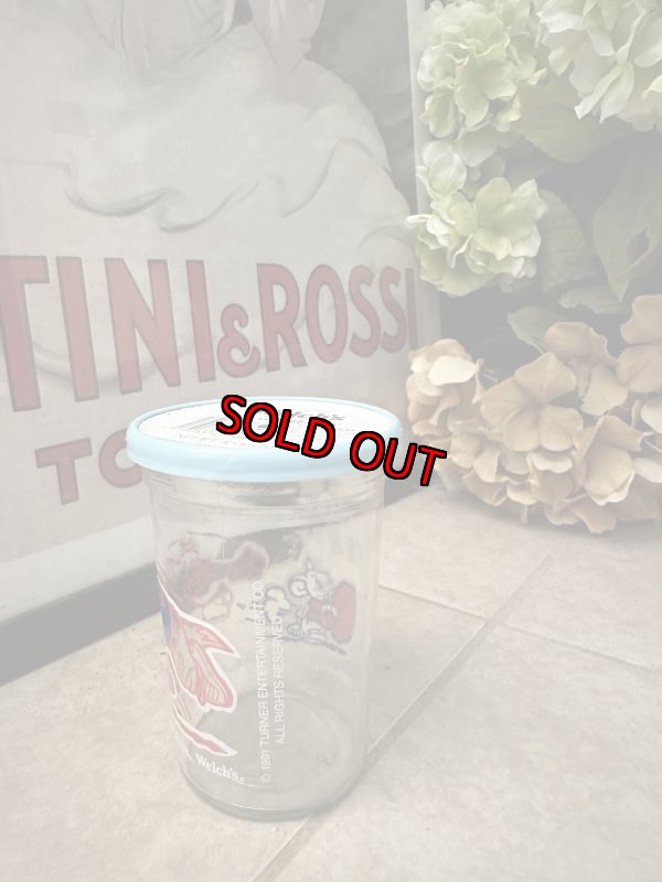 画像3: Tom&Jerry Welch’s football Glass with lid 1991 / ウェルチ トムとジェリー フットボール 蓋付きグラス (3)