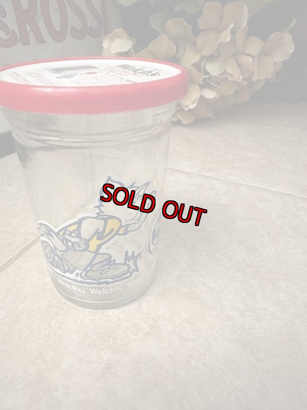 画像1: Tom&Jerry Welch’s Soccer Glass with lid 1991 / ウェルチ　トムとジェリー　サッカー　蓋付きグラス (1)