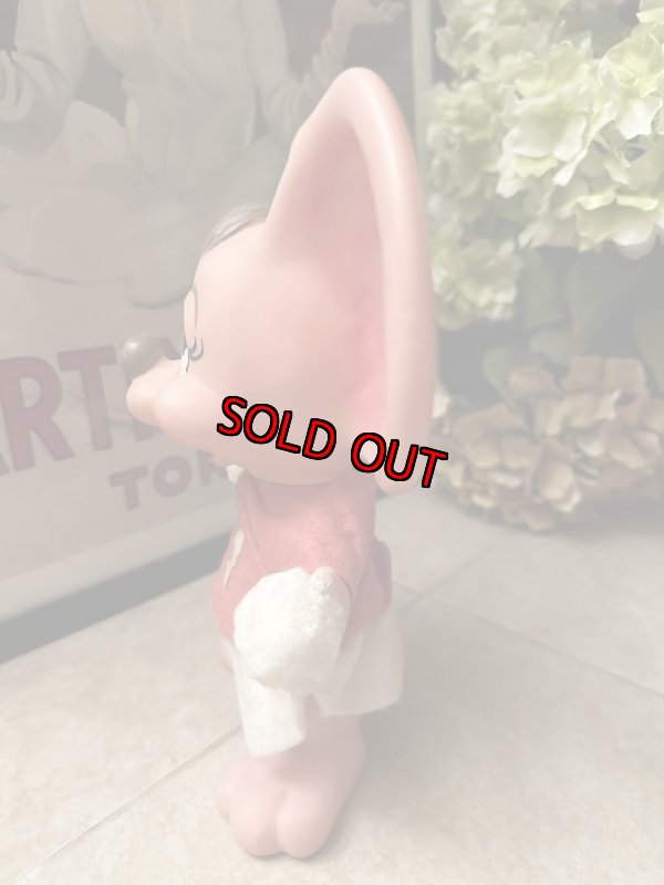 画像5: Florida Mouse Cheerleader coin Bank Vinyl Doll / フロリダマウス チアリーダー ガールドール 貯金箱 70年代 (5)