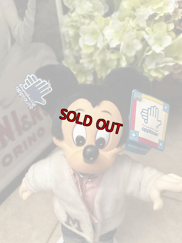 画像2: Mickey Mouse Applause white cloth face rubber Doll with tag / ディズニー フェイス ラバー ミッキーマウス ドール  (2)