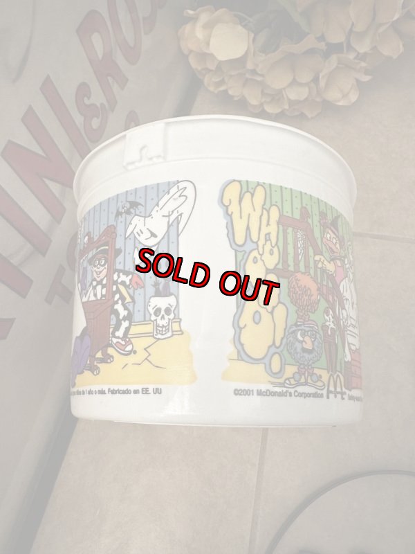 画像13: McDonald’s  Halloween white plastic Bucket with bat handle 2001 / マクドナルド  ハロウィン　白バケツ　プラスチック製　 (13)