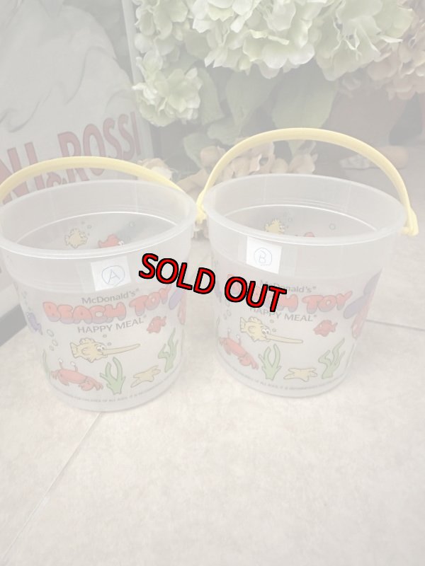 画像9: McDonald’s  Beach Toy plastic Bucket 1989 (A) / マクドナルド  ビーチトイ　透明バケツ　プラスチック製　ハッピーミール (9)