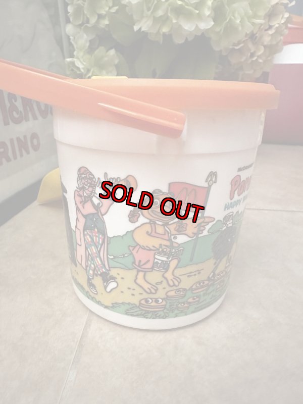 画像5: McDonald’s  Parade happy pail plastic White Bucket / マクドナルド  パレード　黄色いスコップ付き白バケツ　プラスチック製　ハッピーミール (5)