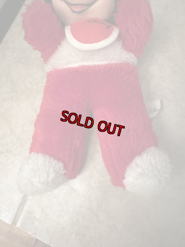 画像3: Disney Mickey Mouse Rubber Face Red plush  Doll / ミニーマウスのラバーフェイス、レッドぬいぐるみ　スタイ付き (3)