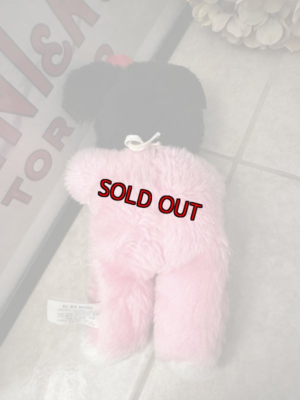 画像7: Disney Minnie Mouse Rubber Face Pink plush  Doll / ミニーマウスのラバーフェイス、ピンクぬいぐるみ　スタイ付き (7)