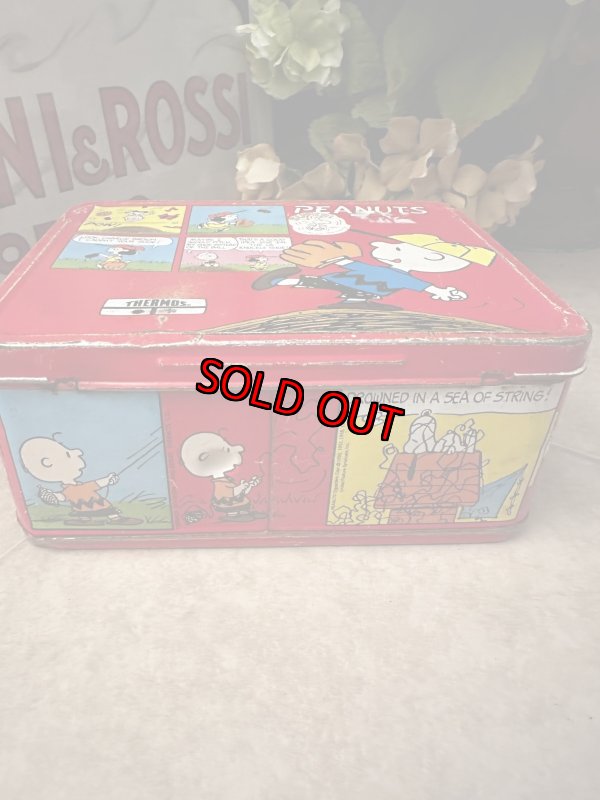 画像8: Snoopy Thermos Red Tin Lunch Box / スヌーピー アルミ製 サーモス社 レッド ティン ランチボックス (8)