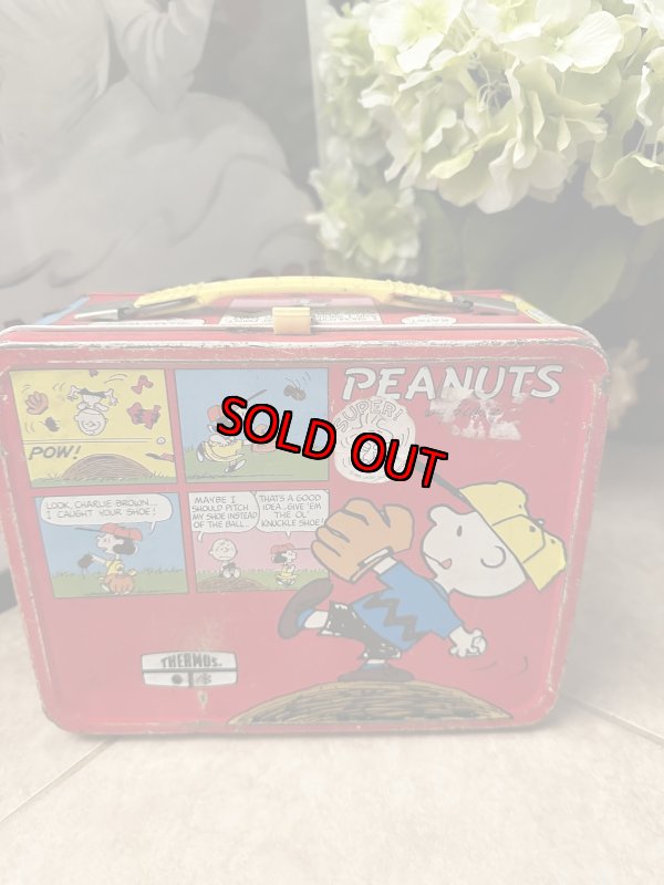 画像1: Snoopy Thermos Red Tin Lunch Box / スヌーピー アルミ製　サーモス社　レッド　ティン　ランチボックス (1)