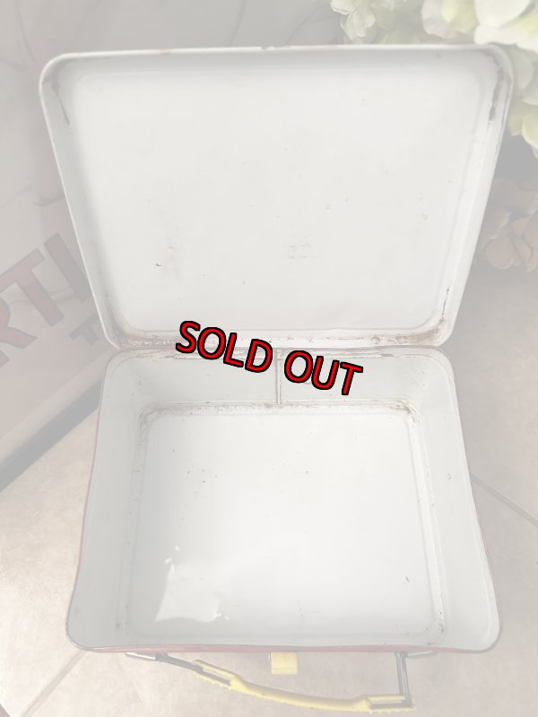 画像9: Snoopy Thermos Red Tin Lunch Box / スヌーピー アルミ製 サーモス社 レッド ティン ランチボックス (9)