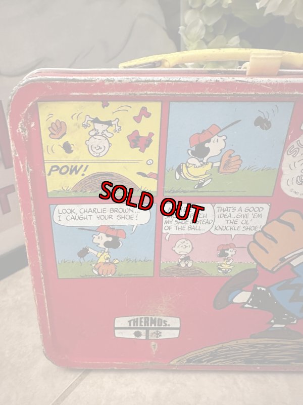 画像5: Snoopy Thermos Red Tin Lunch Box / スヌーピー アルミ製 サーモス社 レッド ティン ランチボックス (5)