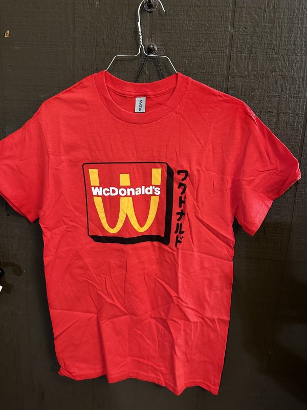 画像1: WcDonalds McDonald’s Crew Red T Shirt (S) / ワクドナルド　マクドナルド　従業員用　レッドクルー　Tシャツ (1)