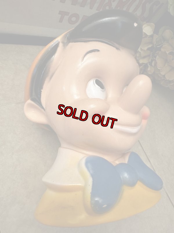 画像11: Disney Pinocchio plastic Face coin bank 1971 / ディズニーのピノキオ、プラスチック製　フェイス貯金箱 (11)