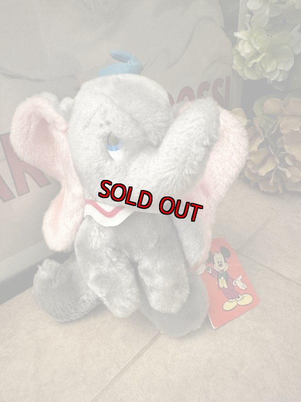 画像1: Disney Dumbo Plush Doll with tag 70‘s Korea / ディズニーのダンボ　タグ付きぬいぐるみ (1)