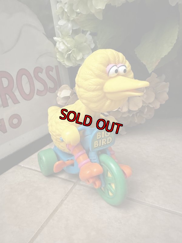 画像1: Sesame Street Big Bird blue tricycle Wind up Doll / セサミストリート　ビッグバード　青い三輪車　ワインドアップ　フィギュア　ドール　 (1)