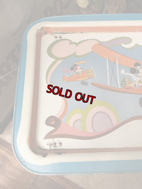 画像3: Mickey Mouse airplane Tin  TV Tray Stand  / ミッキーマウス　飛行機　アルミ製　テレビトレイ (3)