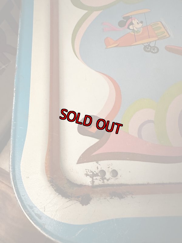 画像5: Mickey Mouse airplane Tin  TV Tray Stand  / ミッキーマウス　飛行機　アルミ製　テレビトレイ (5)