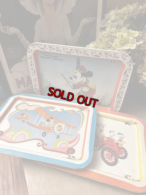 画像12: Mickey Mouse airplane Tin  TV Tray Stand  / ミッキーマウス　飛行機　アルミ製　テレビトレイ (12)