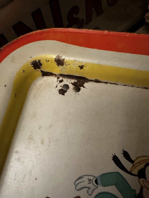 画像5: Disney Ted Car drive Tin  TV Tray Stand  / ディズニー　レッドカー　赤い車　おでかけ　アルミ製　テレビトレイ (5)