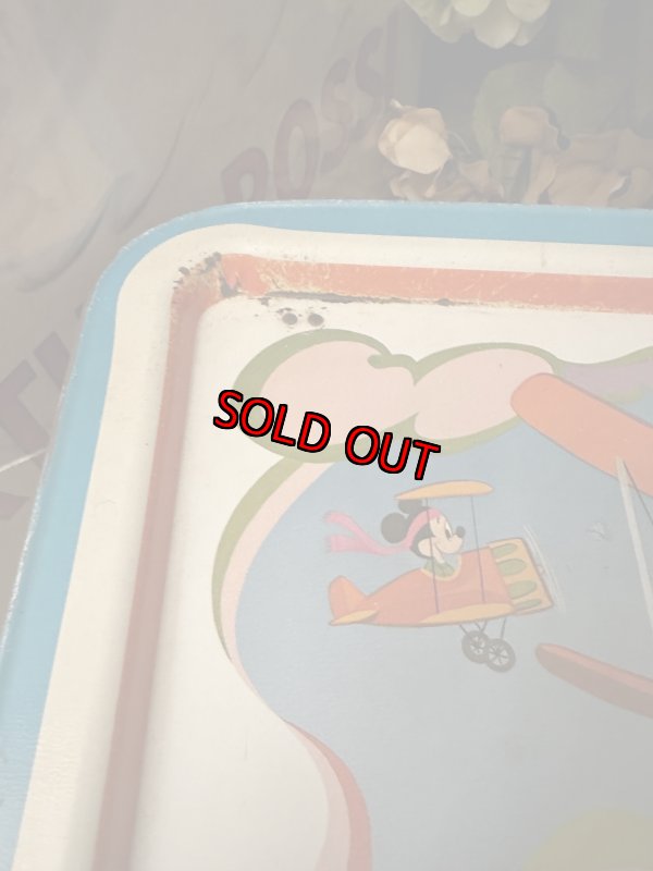 画像6: Mickey Mouse airplane Tin  TV Tray Stand  / ミッキーマウス　飛行機　アルミ製　テレビトレイ (6)