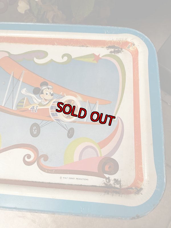 画像2: Mickey Mouse airplane Tin  TV Tray Stand  / ミッキーマウス　飛行機　アルミ製　テレビトレイ (2)