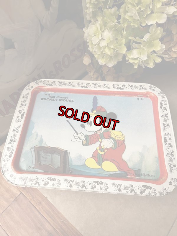 画像1: Mickey Mouse The Band Concert Tin  TV Tray Stand 1980 / ミッキーマウス　ザ　バンドコンサート　アルミ製　テレビトレイ (1)