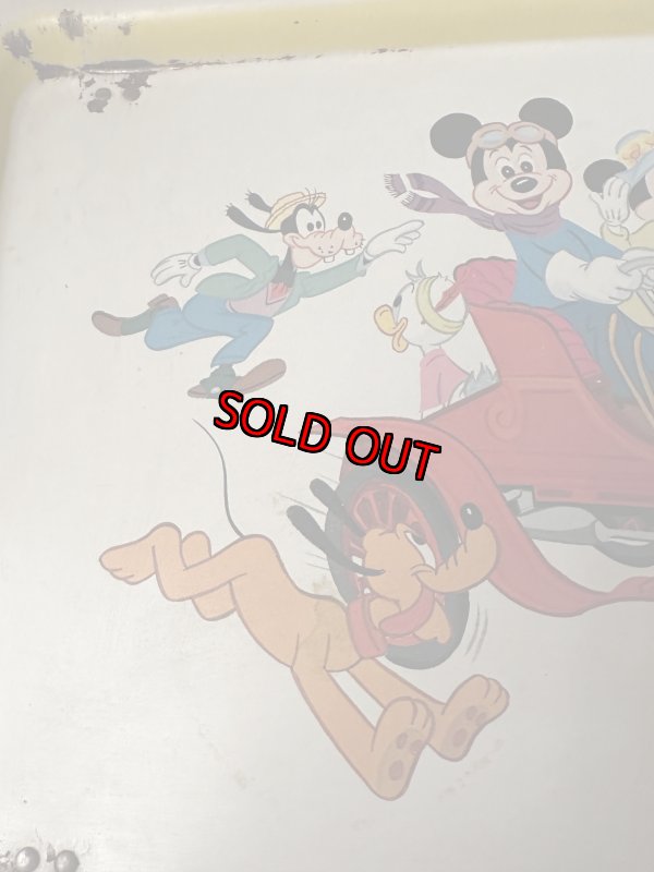 画像3: Disney Ted Car drive Tin  TV Tray Stand  / ディズニー　レッドカー　赤い車　おでかけ　アルミ製　テレビトレイ (3)