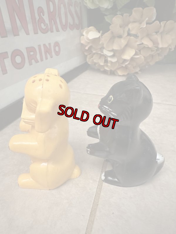 画像5: Ken L Ration plastic dog & cat  Salt & Pepper set / プラスチック製、塩コショウのセット (5)
