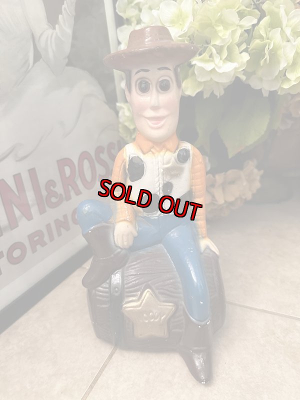 画像1: Disney Pixar Toy Story  Woody Coin Bank ceramic  / ディズニー　トイストーリー　ウッディ　貯金箱　陶器製 (1)