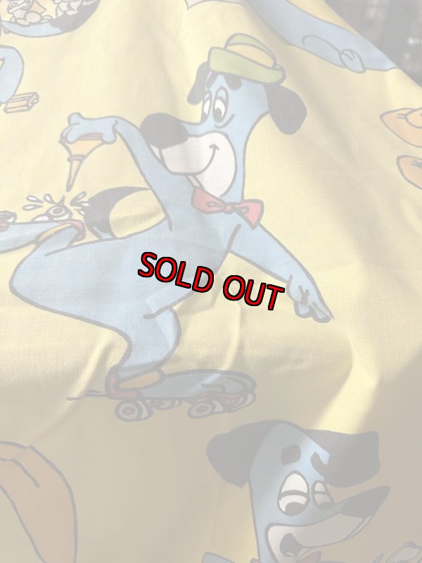 画像3: Hanna Barbera Huckleberry Hound  Flat Sheet  Yellow / ハンナバーベラ　レア！！　ハックルベリーハウンド　フラットシーツ (3)