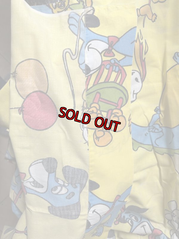 画像15: Hanna Barbera Huckleberry Hound  Flat Sheet  Yellow / ハンナバーベラ　レア！！　ハックルベリーハウンド　フラットシーツ (15)