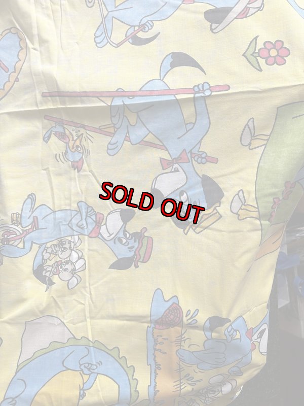画像12: Hanna Barbera Huckleberry Hound  Flat Sheet  Yellow / ハンナバーベラ　レア！！　ハックルベリーハウンド　フラットシーツ (12)