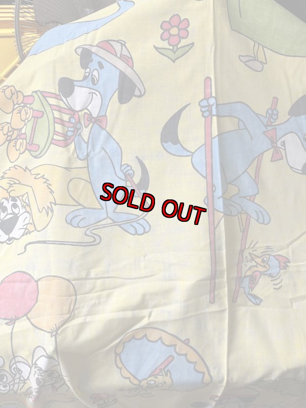 画像10: Hanna Barbera Huckleberry Hound  Flat Sheet  Yellow / ハンナバーベラ　レア！！　ハックルベリーハウンド　フラットシーツ (10)