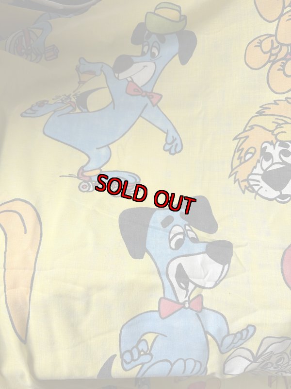 画像8: Hanna Barbera Huckleberry Hound  Flat Sheet  Yellow / ハンナバーベラ　レア！！　ハックルベリーハウンド　フラットシーツ (8)