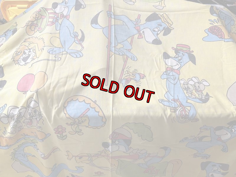 画像9: Hanna Barbera Huckleberry Hound  Flat Sheet  Yellow / ハンナバーベラ　レア！！　ハックルベリーハウンド　フラットシーツ (9)