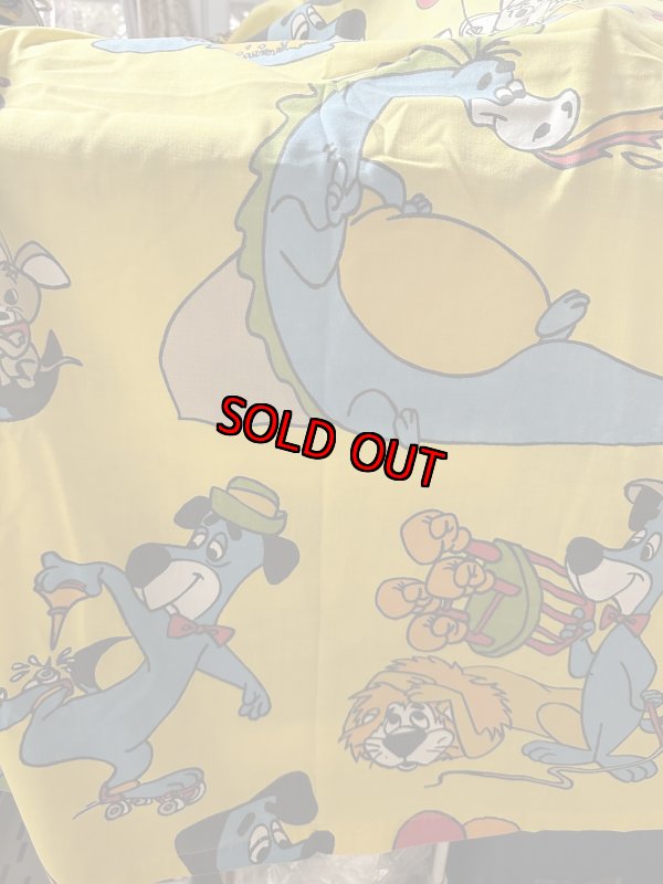 画像6: Hanna Barbera Huckleberry Hound  Flat Sheet  Yellow / ハンナバーベラ　レア！！　ハックルベリーハウンド　フラットシーツ (6)