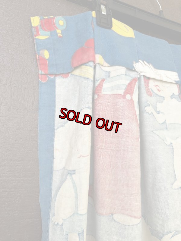 画像12: Dennis the Menace fabric Curtain Blue (A) / わんぱくデニスの布製　カーテン　ブルー (12)