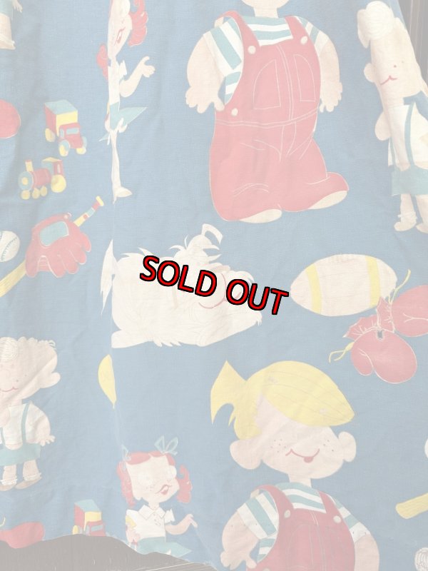 画像2: Dennis the Menace fabric Curtain Blue (B) / わんぱくデニスの布製 カーテン ブルー (2)