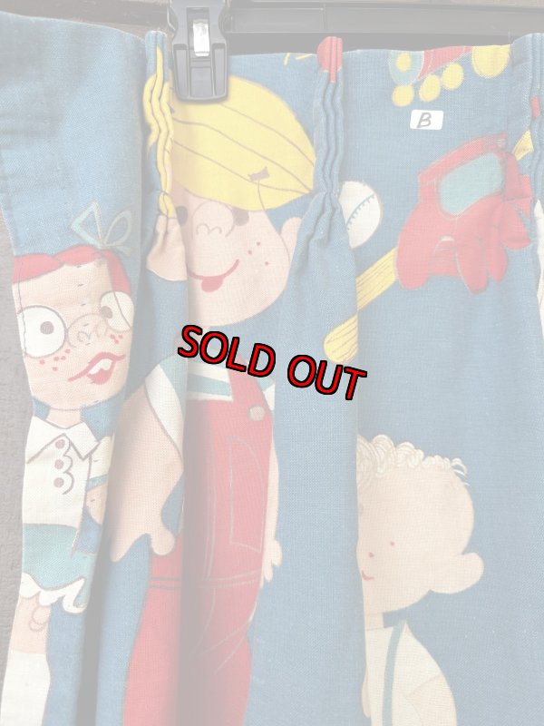 画像11: Dennis the Menace fabric Curtain Blue (B) / わんぱくデニスの布製 カーテン ブルー (11)