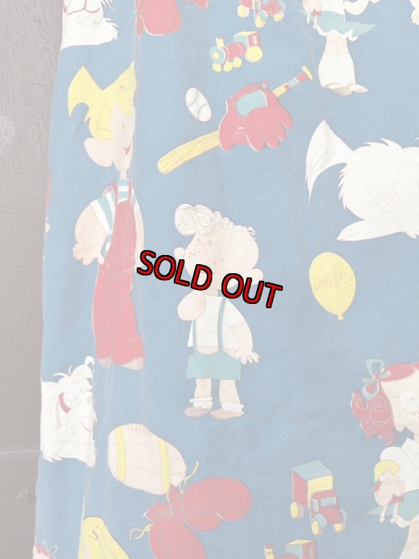 画像6: Dennis the Menace fabric Curtain Blue (A) / わんぱくデニスの布製　カーテン　ブルー (6)