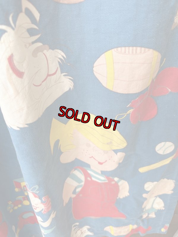 画像4: Dennis the Menace fabric Curtain Blue (A) / わんぱくデニスの布製　カーテン　ブルー (4)