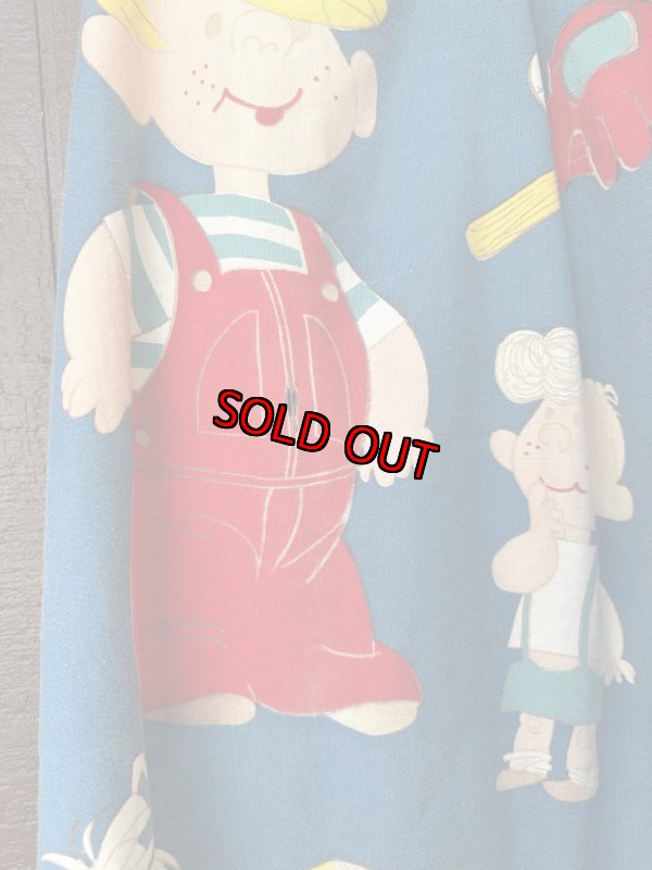 画像9: Dennis the Menace fabric Curtain Blue (A) / わんぱくデニスの布製　カーテン　ブルー (9)