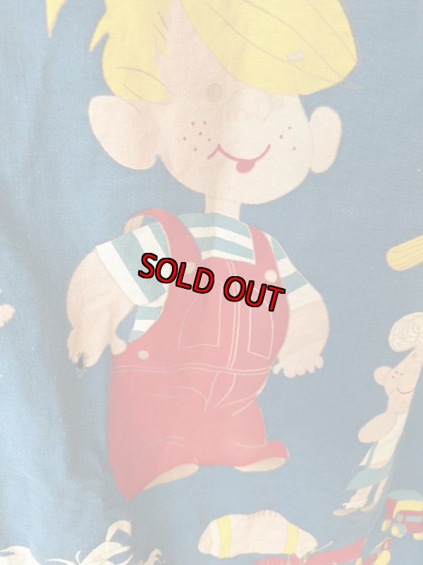 画像4: Dennis the Menace fabric Curtain Blue (B) / わんぱくデニスの布製 カーテン ブルー (4)