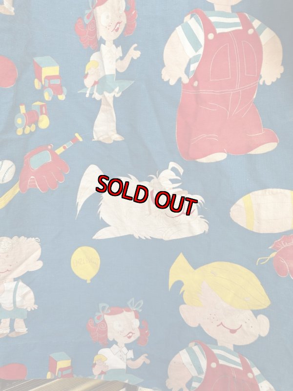 画像10: Dennis the Menace fabric Curtain Blue (B) / わんぱくデニスの布製 カーテン ブルー (10)