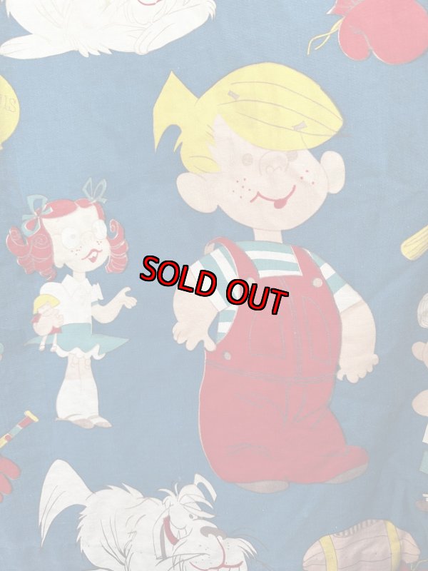 画像7: Dennis the Menace fabric Curtain Blue (A) / わんぱくデニスの布製　カーテン　ブルー (7)