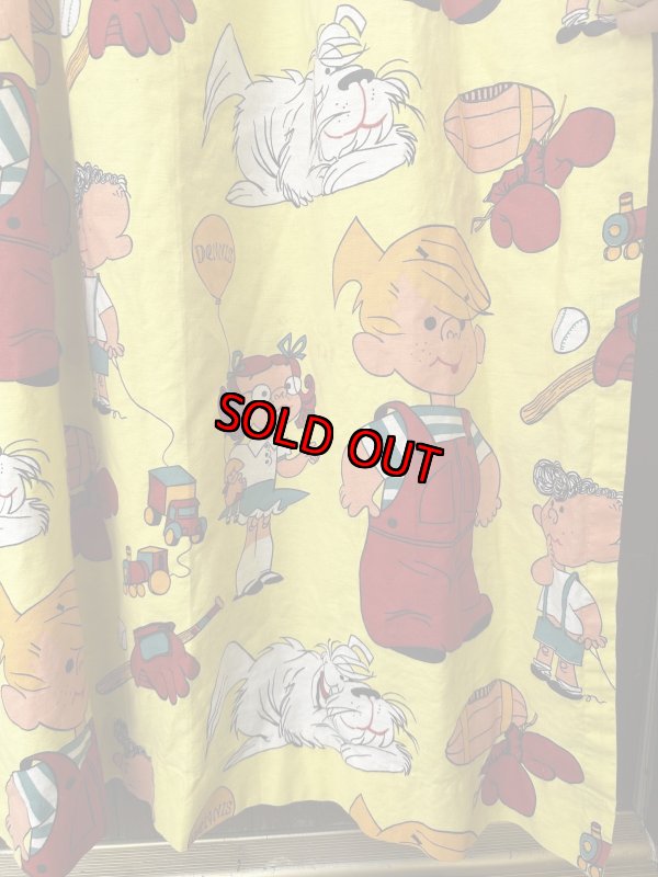 画像2: Dennis the Menace fabric Curtain Yellow (B) / わんぱくデニスの布製　カーテン　イエロー (2)
