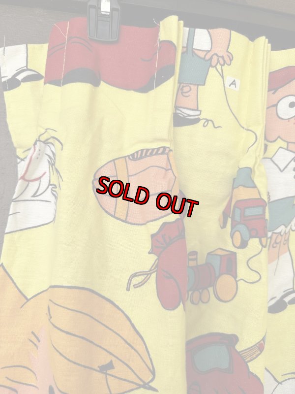 画像3: Dennis the Menace fabric Curtain Yellow (A) / わんぱくデニスの布製　カーテン　イエロー (3)