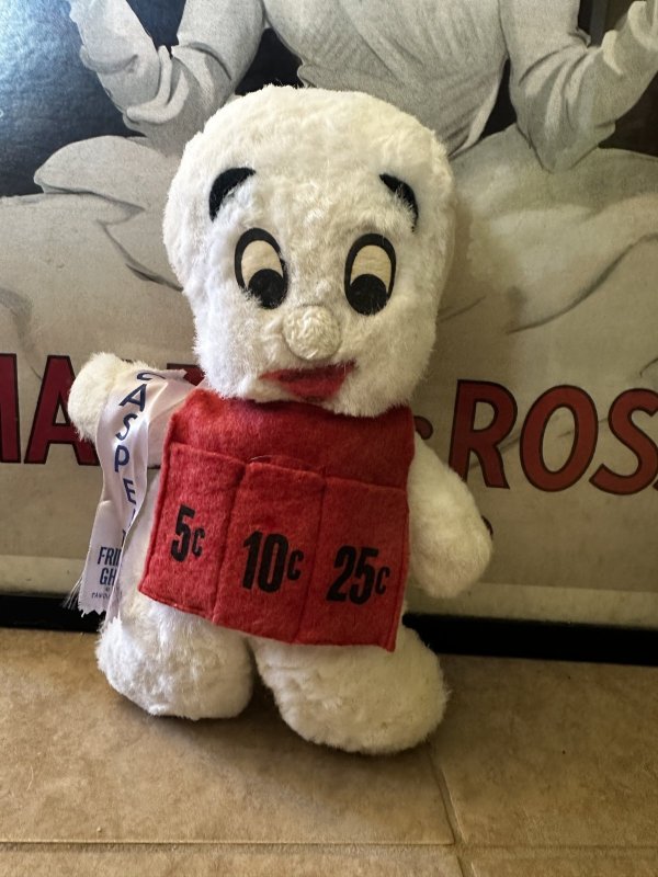 画像2: Casper Bank novelty  red apron plush doll / キャスパー　バンクノベルティ　赤いエプロン　ぬいぐるみ (2)