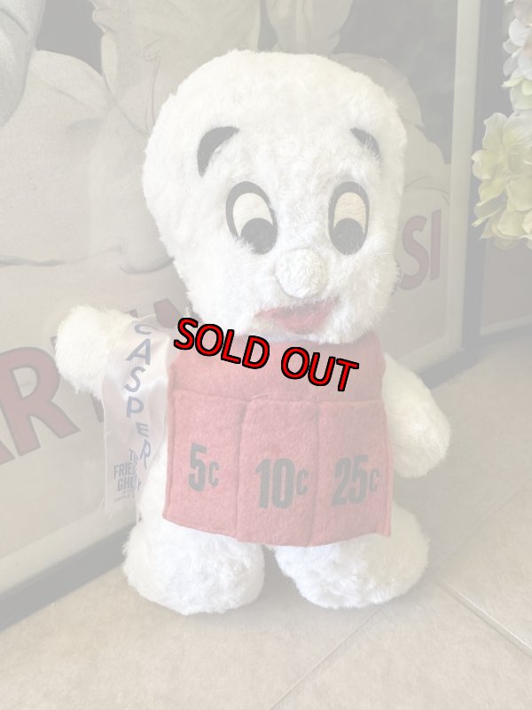画像1: Casper Bank novelty  red apron plush doll / キャスパー　バンクノベルティ　赤いエプロン　ぬいぐるみ (1)