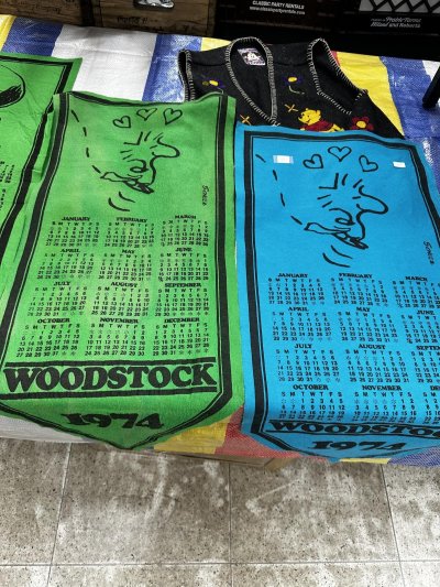 画像1: Peanuts Woodstock Blue Felt Banner 1974 / ピーナッツ ウッドストック ブルー フェルト バナー (A)
